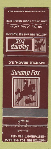 Matchbook Cover - Swamp Fox Motor Inn Myrtle Beach SC