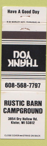 Matchbook Cover - Rustin Barn Campground Kieler WI