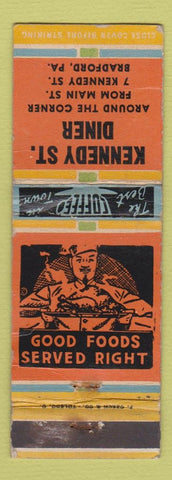 Matchbook Cover - Kennedy ST Diner Bradford PA WORN