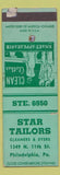 Matchbook Cover - Star Tailors Philadelphia PA WORN SAMPLE