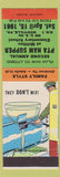 Matchbook Cover - PTA Ham Supper Newville PA 1961