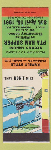 Matchbook Cover - PTA Ham Supper Newville PA 1961