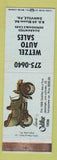 Matchbook Cover - Wetzel Auto Sales Danville PA WEAR