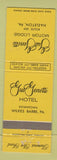Matchbook Cover - Gus Genetti Hotel Wilkes Barre PA Hazleton