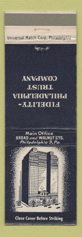 Matchbook Cover - Fidelity Philadelphia Trust Company PA