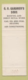 Matchbook Cover - CR Gardner's Sons New Castle PA