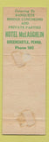 Matchbook Cover - Antrim Room Hotel McLaughlin Greencastle PA WEAR