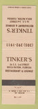 Matchbook Cover - Tinker's Restaurant Boca Raton FL