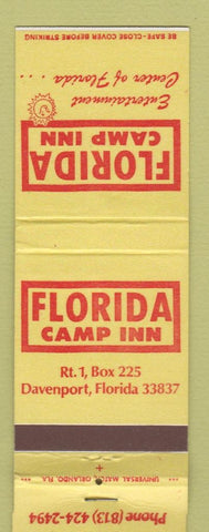 Matchbook Cover - Florida Camp Inn Davenport FL WEAR