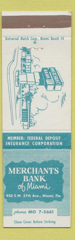 Matchbook Cover - Merchants Bank of Miami FL