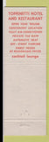 Matchbook Cover - Toffenetti Hotel St Petersburg FL