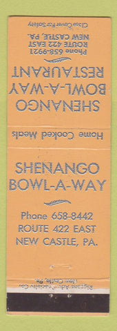 Matchbook Cover - Shenango Bowling New Castle PA