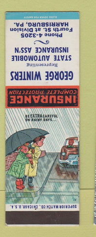 Matchbook Cover - George Winters Automobile Insurance Harrisburg PA