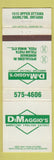 Matchbook Cover - DiMAggio's Italian Restaurant Hamilton ON baseball