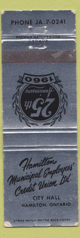Matchbook Cover - Hamilton Municipal Employees' Credit Union ON SILVER