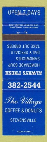 Matchbook Cover - Village Coffee and Donuts Stevensville ON WEAR