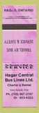 Matchbook Cover - Hager Central Bus Lines Hagar ON