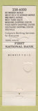 Matchbook Cover - First National Bank Terre Haute IN