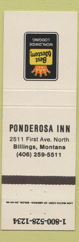Matchbook Cover - Best Western Ponderosa Inn Billings MT