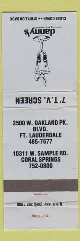 Matchbook Cover - Danny's Bar Coral Springs Fort Lauderdale FL WORN