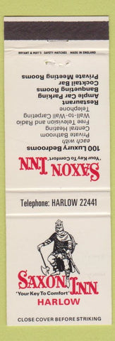 Matchbook Cover - Saxon Inn Harlow UK England