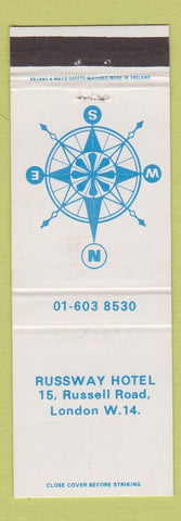 Matchbook Cover - Russway Hotel London UK England