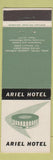 Matchbook Cover - Ariel Hotel London Aiprort Hayes Middlesex UK England