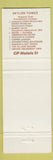 Matchbook Cover - Skylon Tower Niagara Falls ON