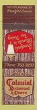 Matchbook Cover - Colonial Restaurant Tavern Brantford ON
