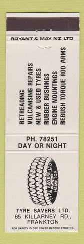 Matchbook Cover - Tyre Savers Tires Frankton New Zealand