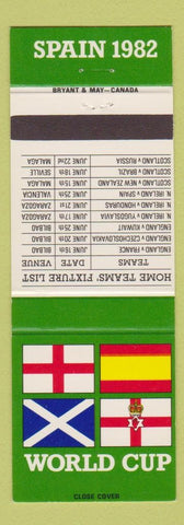 Matchbook Cover - World Cup Soccer Futbol 1982 Spain