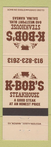 Matchbook Cover - K Bob's Steakhouse Salina KS