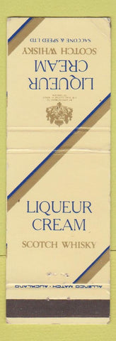 Matchbook Cover - Liqueur Cream Scotch Whisky Liquor New Zealand