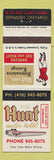 Matchbook Cover - The Hunt Motor Inn Grimsby ON