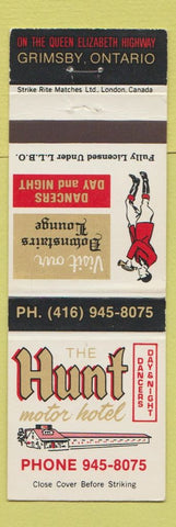 Matchbook Cover - The Hunt Motor Inn Grimsby ON