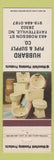 Matchbook Cover - Hubbard Pipe Supply Mansfield Plumbing toilets Fayetteville NC