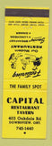 Matchbook Cover - Capital Rstaurant Tavern Downsview ON