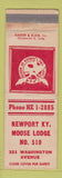 Matchbook Cover - Moose Club Newport KY WEAR