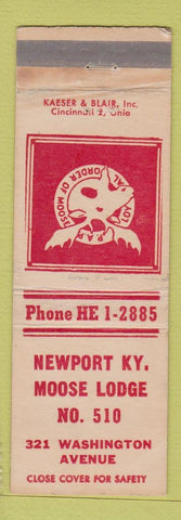 Matchbook Cover - Moose Club Newport KY WEAR