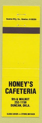 Matchbook Cover - Honey's Cafeteria Duncan OK
