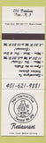 Matchbook Cover - Italo American Club Restaurant Providence RI