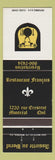 Matchbook Cover - Assiette Au Boeuf Montreal QC