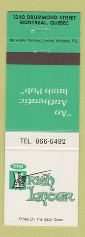 Matchbook Cover - Irish Lancer Pub Montreal QC