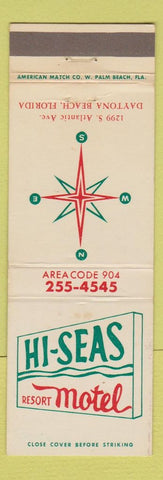 Matchbook Cover - Hi Seas Resort Motel Daytona Beach FL