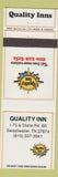 Matchbook Cover - Quality Inn Sweetwater TN