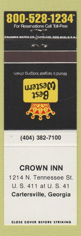 Matchbook Cover - Best Western Crown Inn Gartersville GA