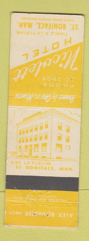 Matchbook Cover - Nicolett Hotel St Boniface MB WEAR