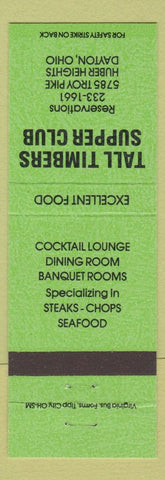 Matchbook Cover - Tall Timbers Supper Club Dayton OH