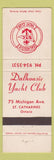 Matchbook Cover - Dalhousie Yacht Club St Catharines ON