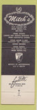 Matchbook Cover - Mitch's Restaurant Miami Beach FL